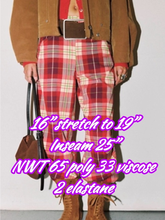 Free People Pants - Free People Nice Choice Plaid pull on pants size M NWT $98
